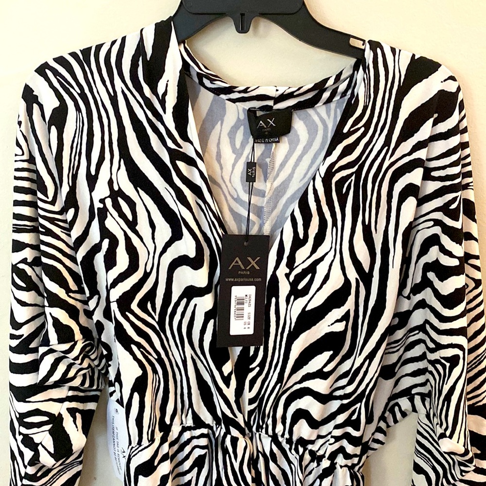 Zebra patterned midi dress
